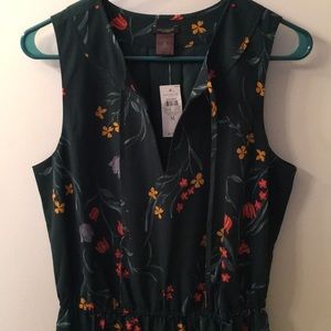NWT Ann Taylor floral green dress